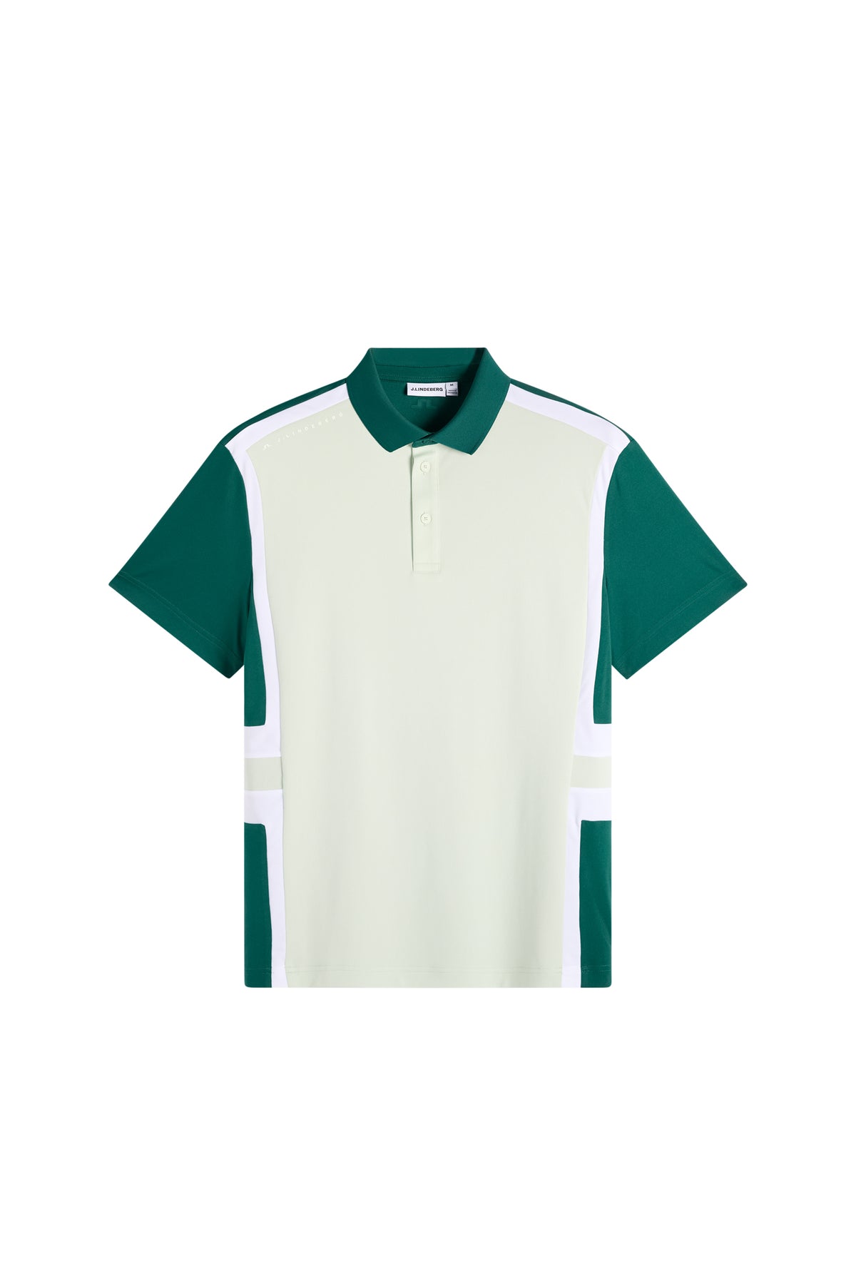 J.Lindeberg Finn Polo Forest Biome – Vorderansicht mit Rippkragen und Knopfleiste