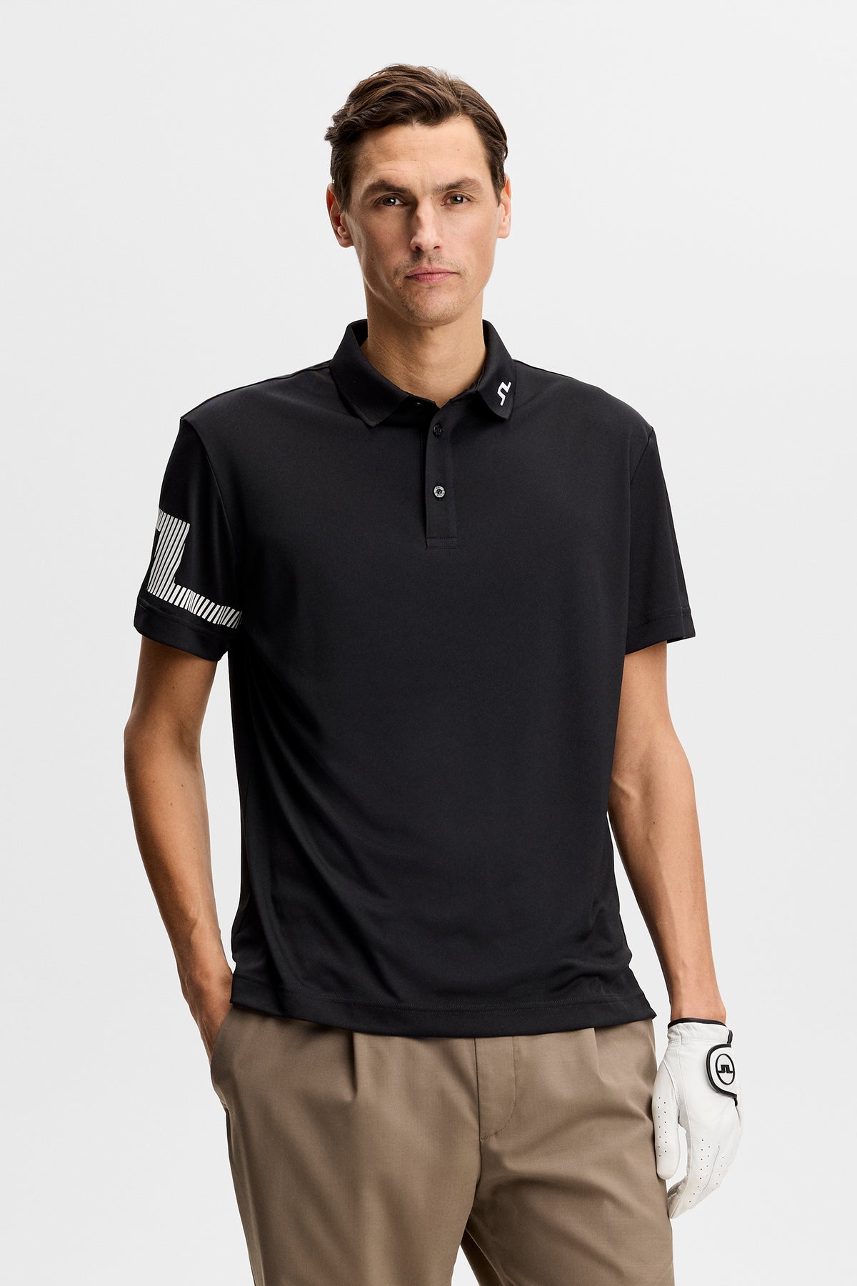 J.Lindeberg Heath Polo Black – Kragen- und Knopfleistendetail