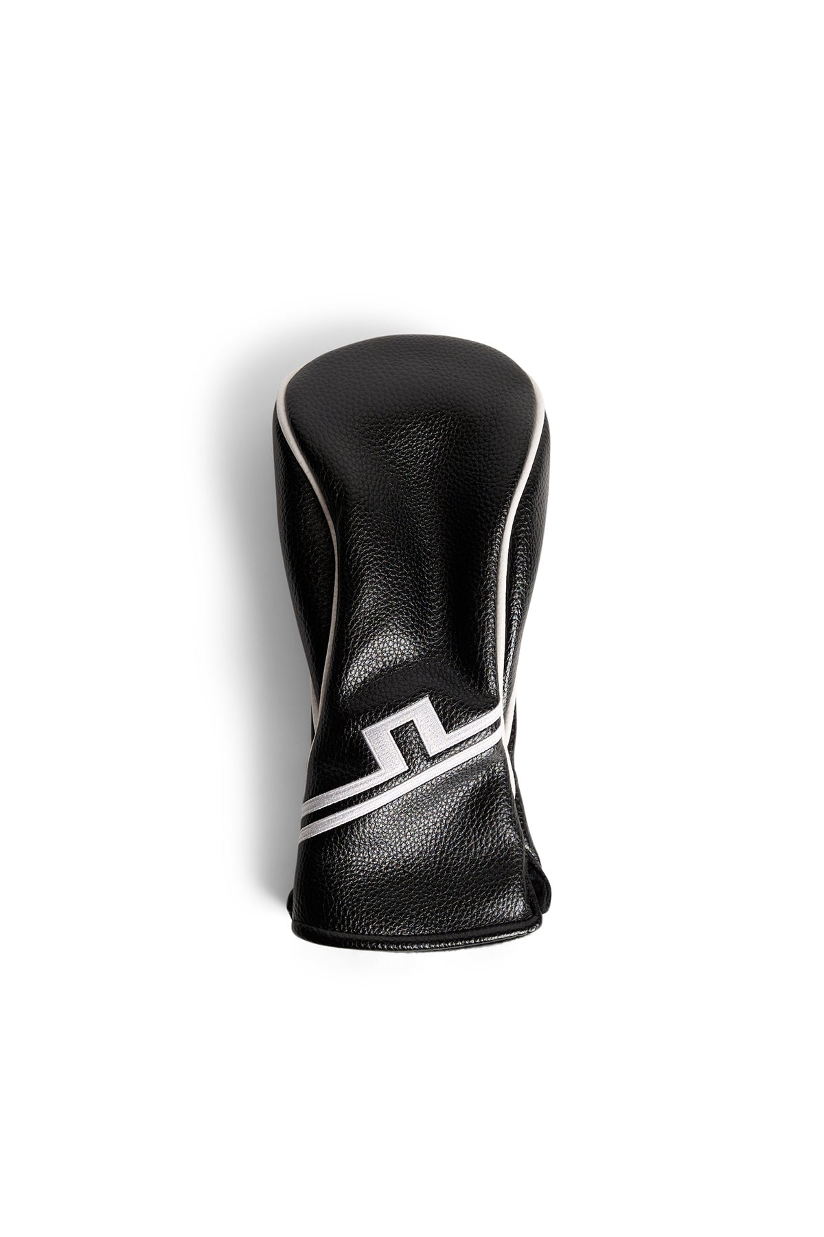 J.Lindeberg Fairway Headcover in Schwarz – Vorderansicht mit Bridge-Logo-Stickerei und Kontrastpaspelierung