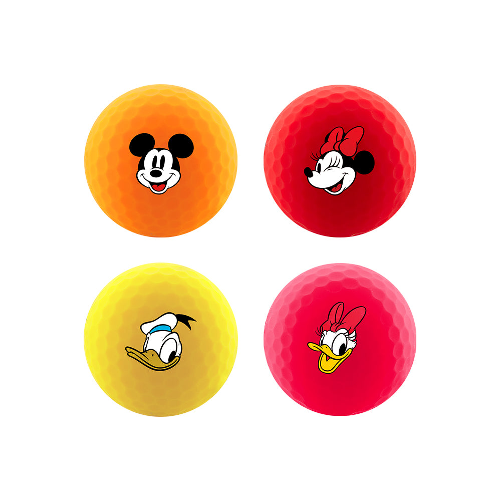 Volvik Disney Mickey and Friends Vimat Golfbälle in Orange, Rot, Gelb und Pink